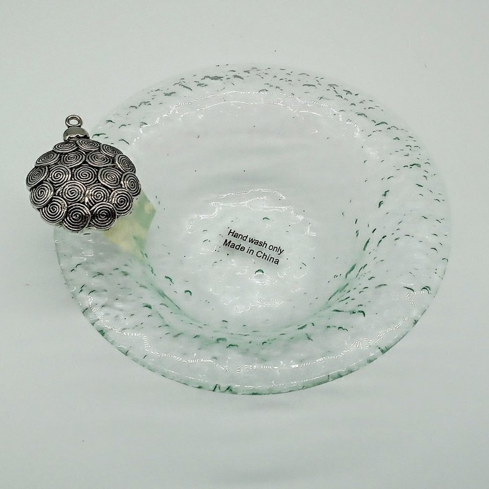 Mud Pie Ornament Holiday Glass Condiment Bowl NWT
